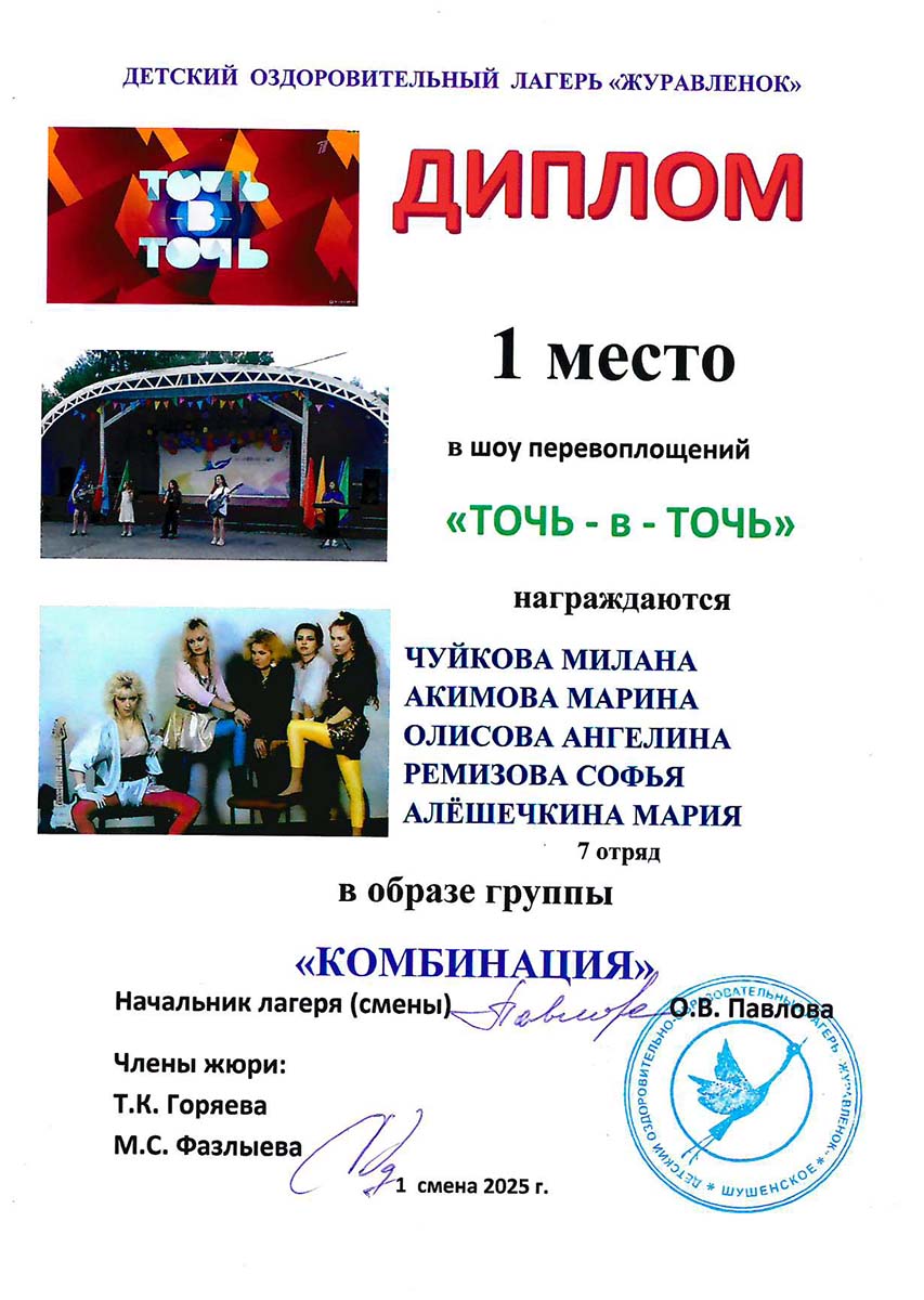 Чуйкова Милана, Акимова Марина, Олисова Ангелина, Ремизова Софья, Алешечкина Мария
